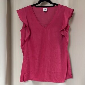 Cabi Pink Ruffle Sleeve Top